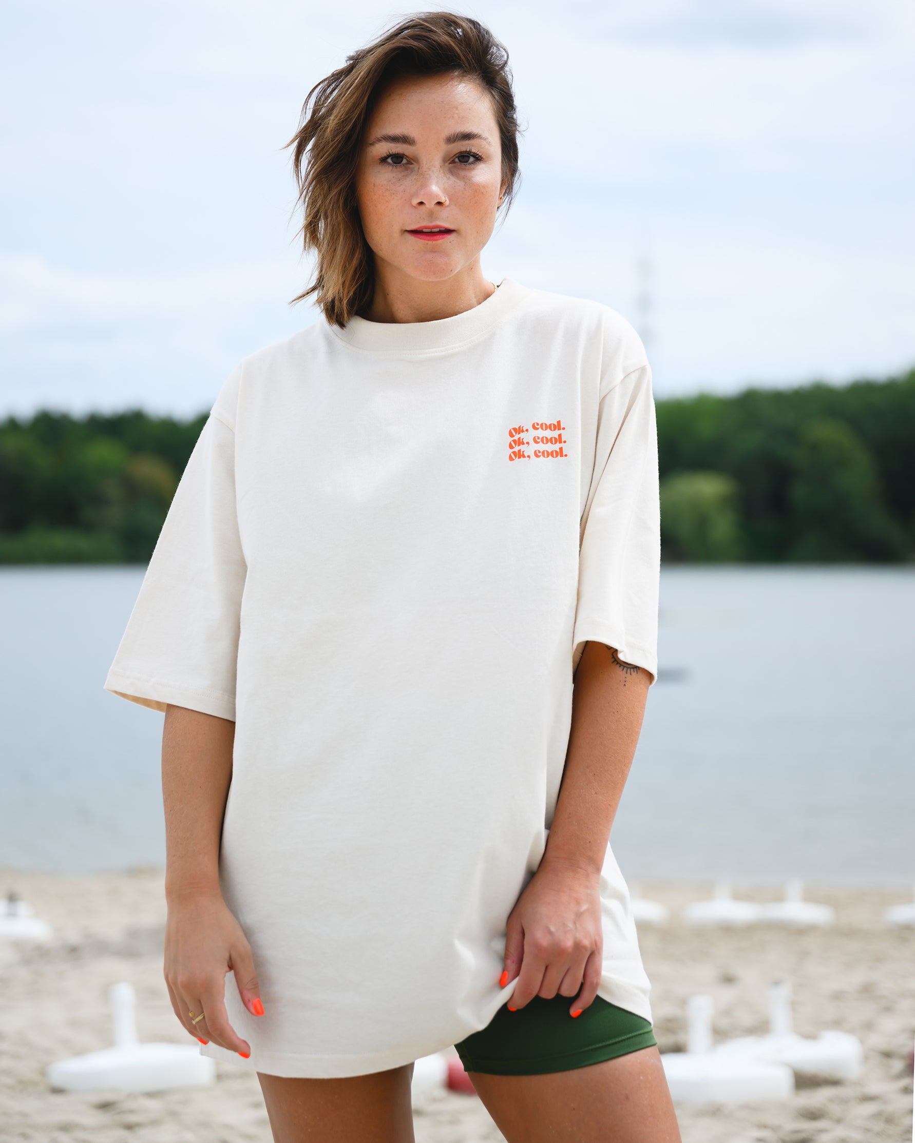 Oversized T-Shirt | Off White | Ok, cool. – KARMA KLAMOTTE